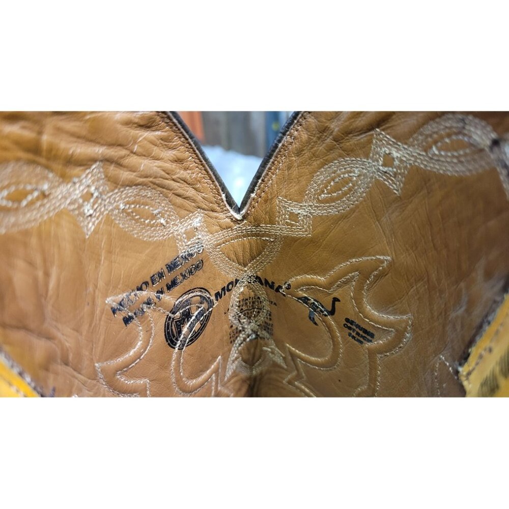 Montana Full Quill Ostrich Triad Western Cowboy Boots Inlay Mexico Men's 9 D - Picture 12 of 14